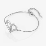 Silver Gorgeous Heart Bracelet, Rhodium Plated